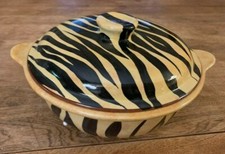 1 Covered Casserole Serving Bowl Tiger Zebra Black Stripes Zimbabwe Africa 1 Covered Casserole Serving Bowl Tiger Zebra Black Stripes Zimbabwe Africa