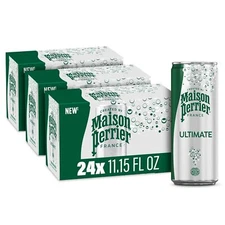 Maison Perrier Unflavored Ultimate Sparkling Water, 267.6 fl oz, 24 Pack Cans