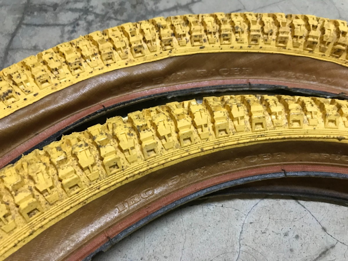 IRC Racer Hard Track Tires Yellow 20x2.125 Old School BMX