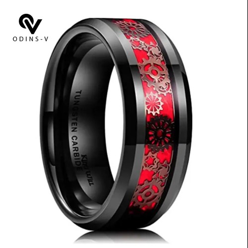 Men's Silver Dragon Wedding Cog Bands Black Gold Blue Rings UK Sizes Women's - Picture 8 of 24
