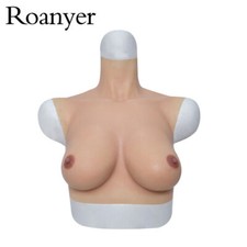 Roanyer D Cup Silicone East-west Shape Fake Breas Forms for Crossdresser Cosplay