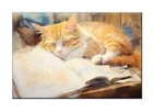 Cat Print-Cat Painting-Cat Oil Painting Picture Printed On Canvas-Vintage Decor