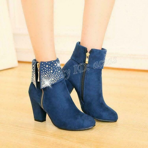 Zapatos Botas Botines de Mujer Tacon Cuadrado Ancho Nueva Colección  Undranded | eBay