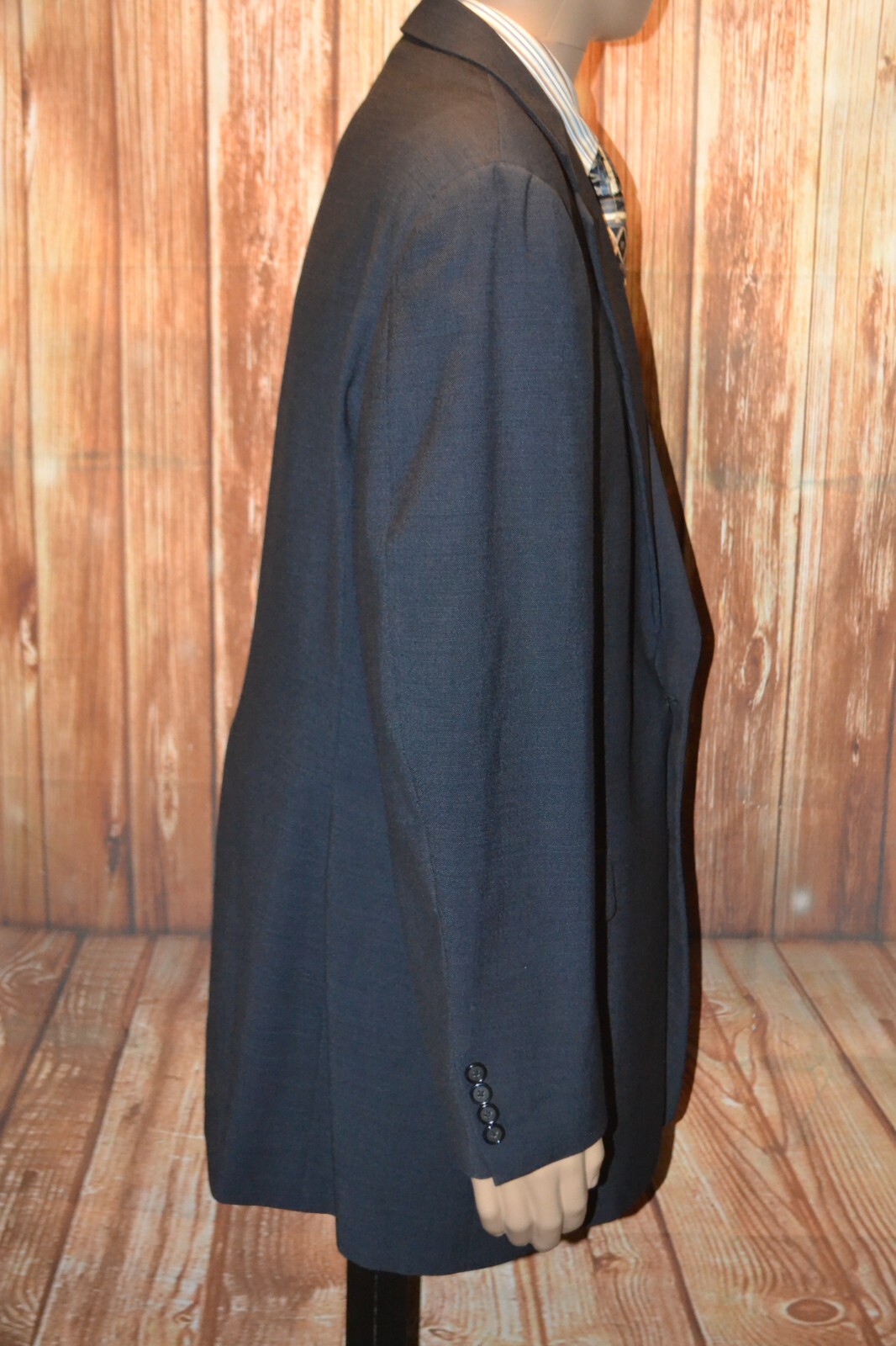 Vintage Burberry Men Navy Blue Wool 2 Front Button Sports Coat Sz 42L thumbnail 7