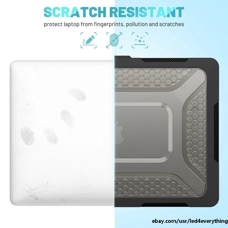 Funda transparente de lujo con soporte a prueba de golpes para Apple MacBook Air 13.6 2022 Pro 14 16 Foto 4 de 4