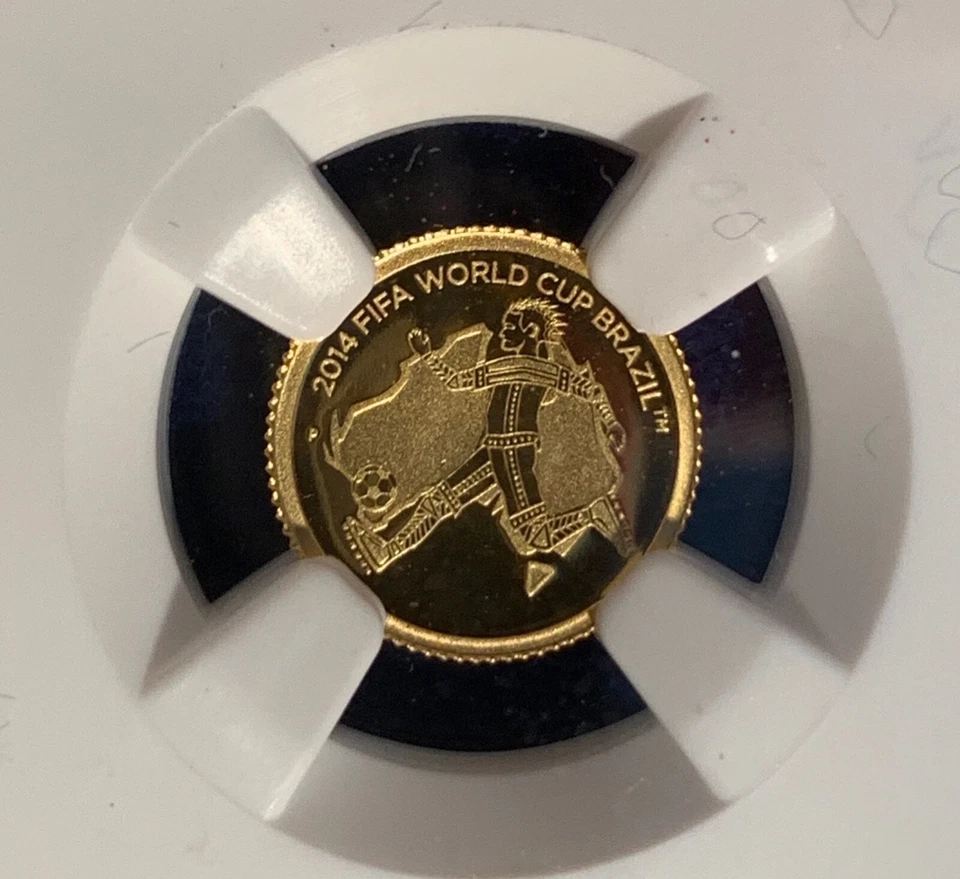 AUSTRALIA 2014 FIFA SOCCER WORLD CUP GOLD 2012 $2 DOLLAR COIN NGC CERTIFIED PF69 - Image 3 of 4