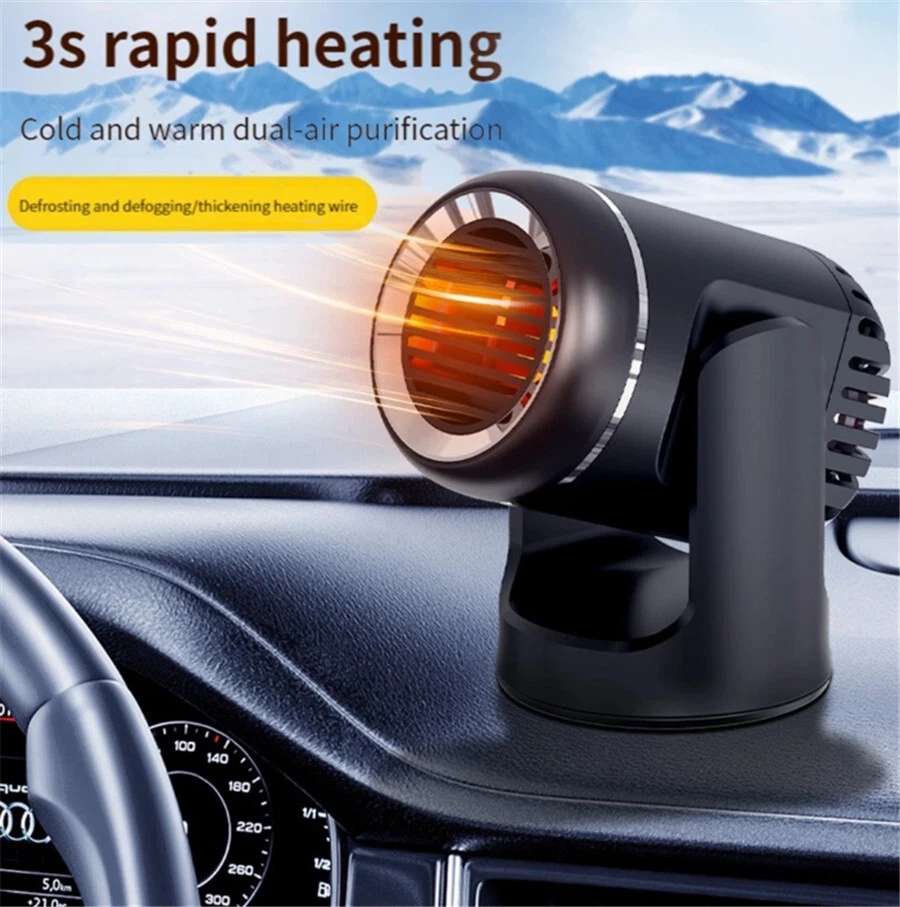 Car Heater Fan Flash Heating Defroster Defogger 360° Rotary 12V 150W Portable - Image 3 of 4