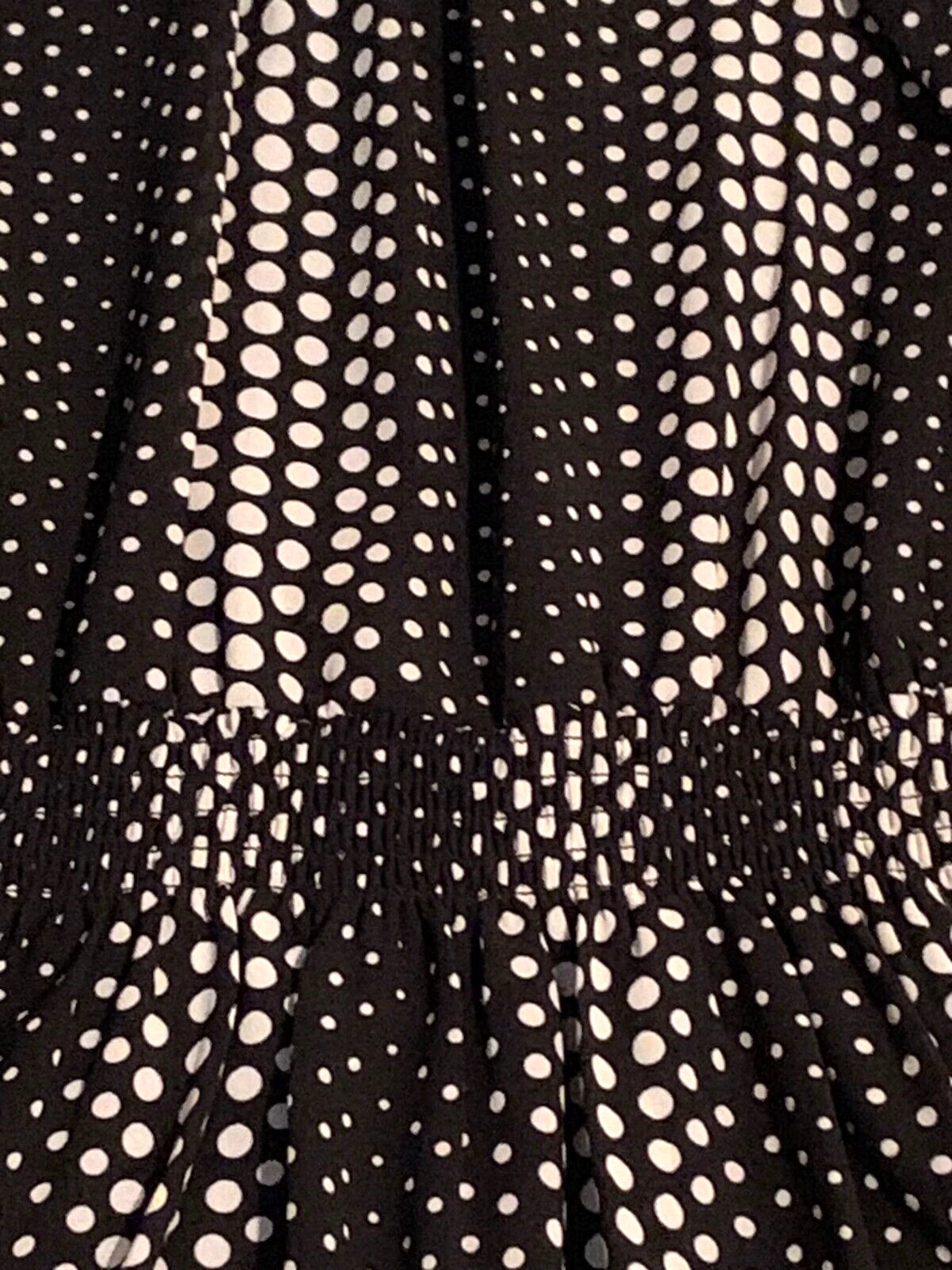 Abito Michael Kors manica lunga nero bianco a pois maniche semi trasparenti taglia S