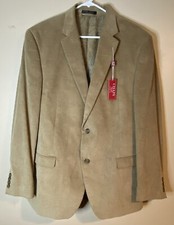 Chaps Ralph Lauren Corduroy Blazer Mens 42L Tan Sport Coat Paisley Lining NWT