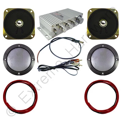 Amplificador estéreo Wangma WM-333 y 2 x altavoces, parrillas, kit de cables para arcade