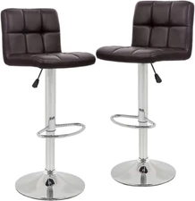 Counter Height Bar Stools Set of 2 Bar Chairs Counter Height Adjustable Swivel S