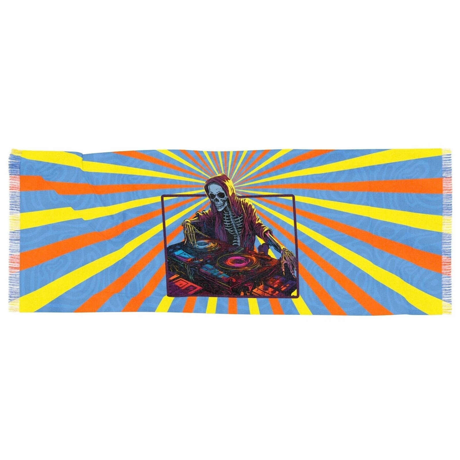 Rave Scarf Skeleton DJ 27" x 73"
