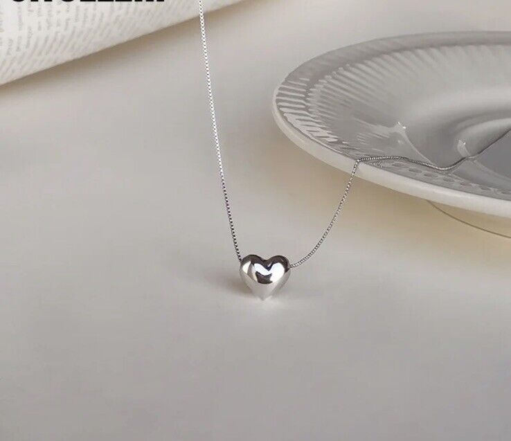 HERZKETTE Damen Geschenk Kette Herz Herzen 45 cm Edelstahl Halskette silber NEU