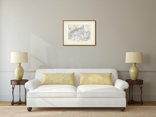 Battle of Waterloo plan 2 A K Johnston map Alison's Atlas 1850 art print poster - Picture 2 of 7