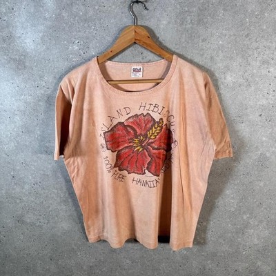Vintage Anvil Island Hibiskus Hawaii 90s Single Stitch T-Shirt Herren Large rosa