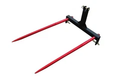 3 Point Attachment with 2 x 39" Hay Bale Spear, CAT-1 Convertible to Cat-2