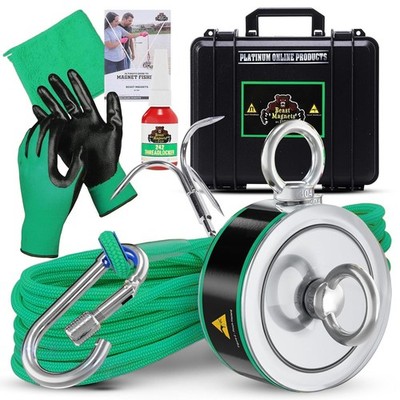 2000LB Complete Magnet Fishing Kit Double Sided N52