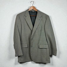 Jos A Bank Men  s Wool Cashmere Sport Coat Blazer Houndstooth Gray Brown 42R