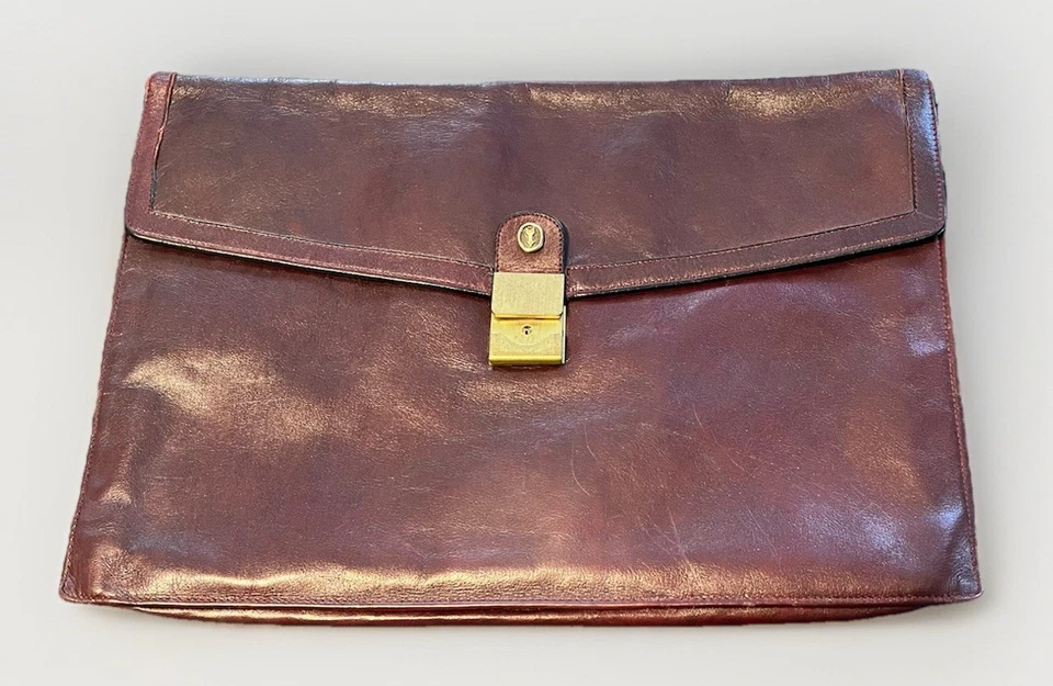 DORADO PFEIL Sport W. Alemania Vintage Cuero Caoba Maletín Bolsa de Documentos Foto 3 de 4