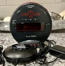 Sonic Alert “Sonic Bomb” Extra‑Loud Alarm Clock w/ Bed Shaker (Dual Alarm)