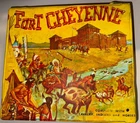 Vintage Fort Cheyenne Playset Case Cowboys Indians Horses Western Marx 1960s