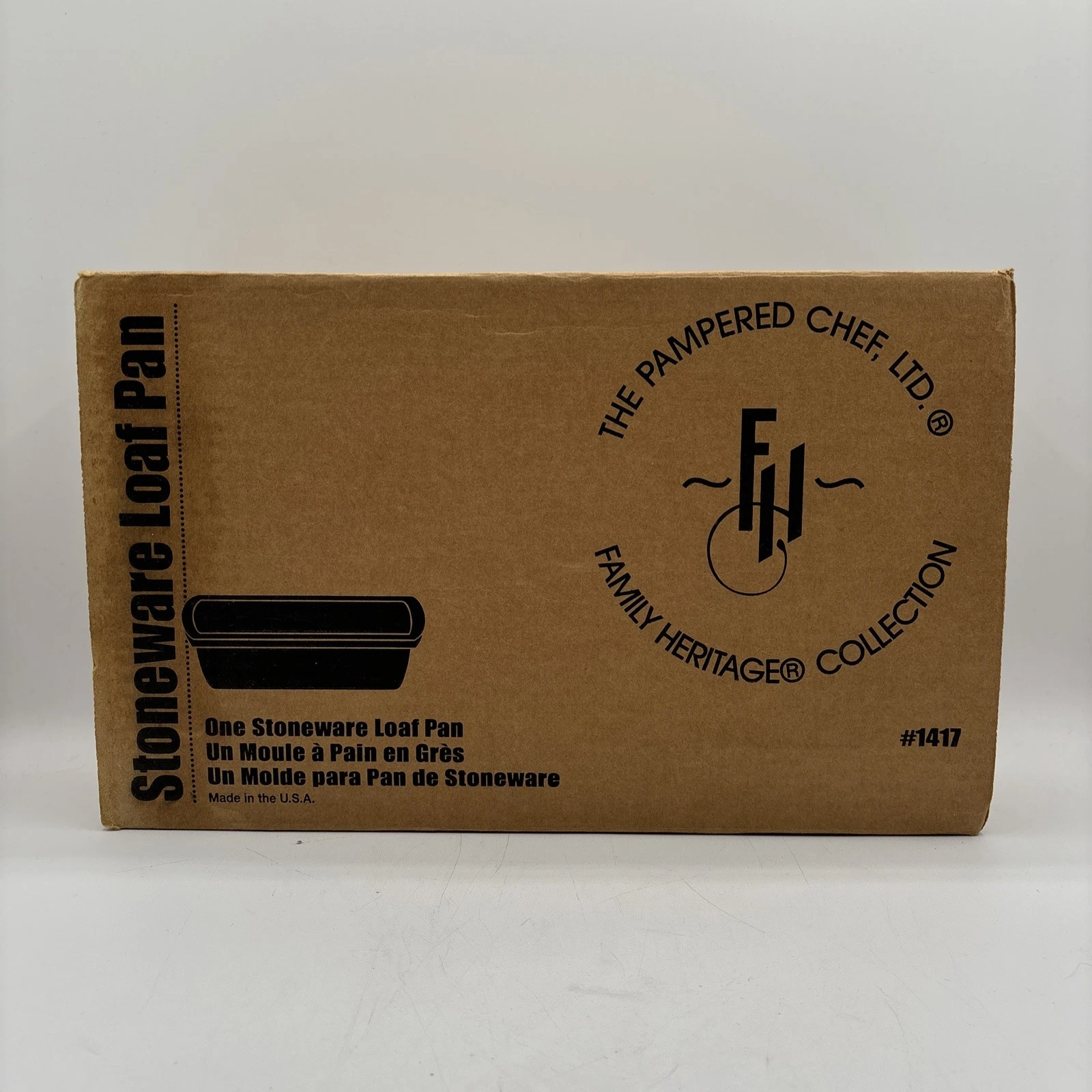Pampered Chef Stoneware Family Heritage Collection Bread Loaf Pan #1417