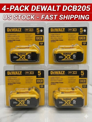 #ad #ad 4 Pack DEWALT DCB205 20V Max XR 5.0Ah Lithium Ion Battery New In Pack US SHIP $145.99
