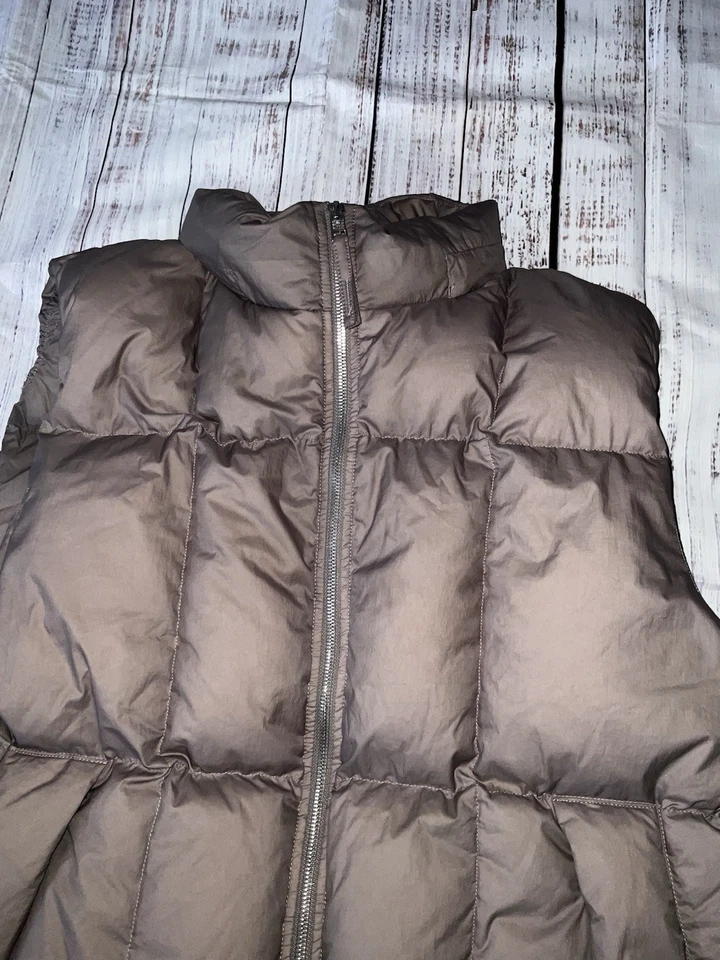 Theory 卷曲背心无袖夹克 XL 码棕色全拉链 (155) — 第 4/4 张图片