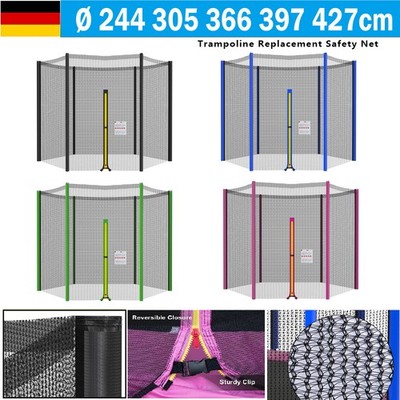 Trampolin Sicherheitsnetz 244 305 366 397 427 cm Netz für 6/8 Stangen Ersatznetz