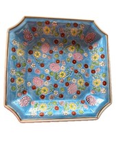 Colorful Vintage Ceramic Decorative Hand Painted Plate Heygill Imports 8.25x8.25