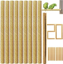 20Pcs Sand Perch Covers for Bird - Perchs 20pcs 7.5" x 0.43", Yellow