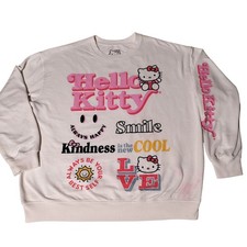 Hello Kitty White Graphic Sweatshirt Long Sleeve Women's Size L