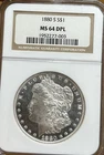 1880-S Morgan Silver Dollar NGC MS64 DPL (DMPL) - Frosty! Read Description