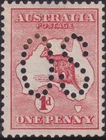 Australia 1913 1d Red Kangaroo Die I Perf OS