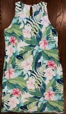 Tommy Bahama Tropical Print Linen Dress Woman's Small