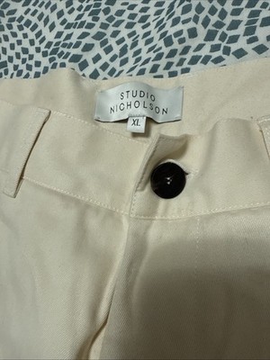 スタジオニコルソン COTTON TWILL PANTS Studio Nicholson Cotton Twill Men's Pant in Peach size XL | eBay