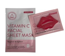 Vitamin C Facial Mask 1 Sheet Brighten Tighten AND Vitamin C Lip Mask Nourish