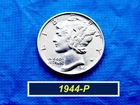 1944-P Mercury Dime  ➬  "BU"  ➬  FULL Design Details  ➬  344P