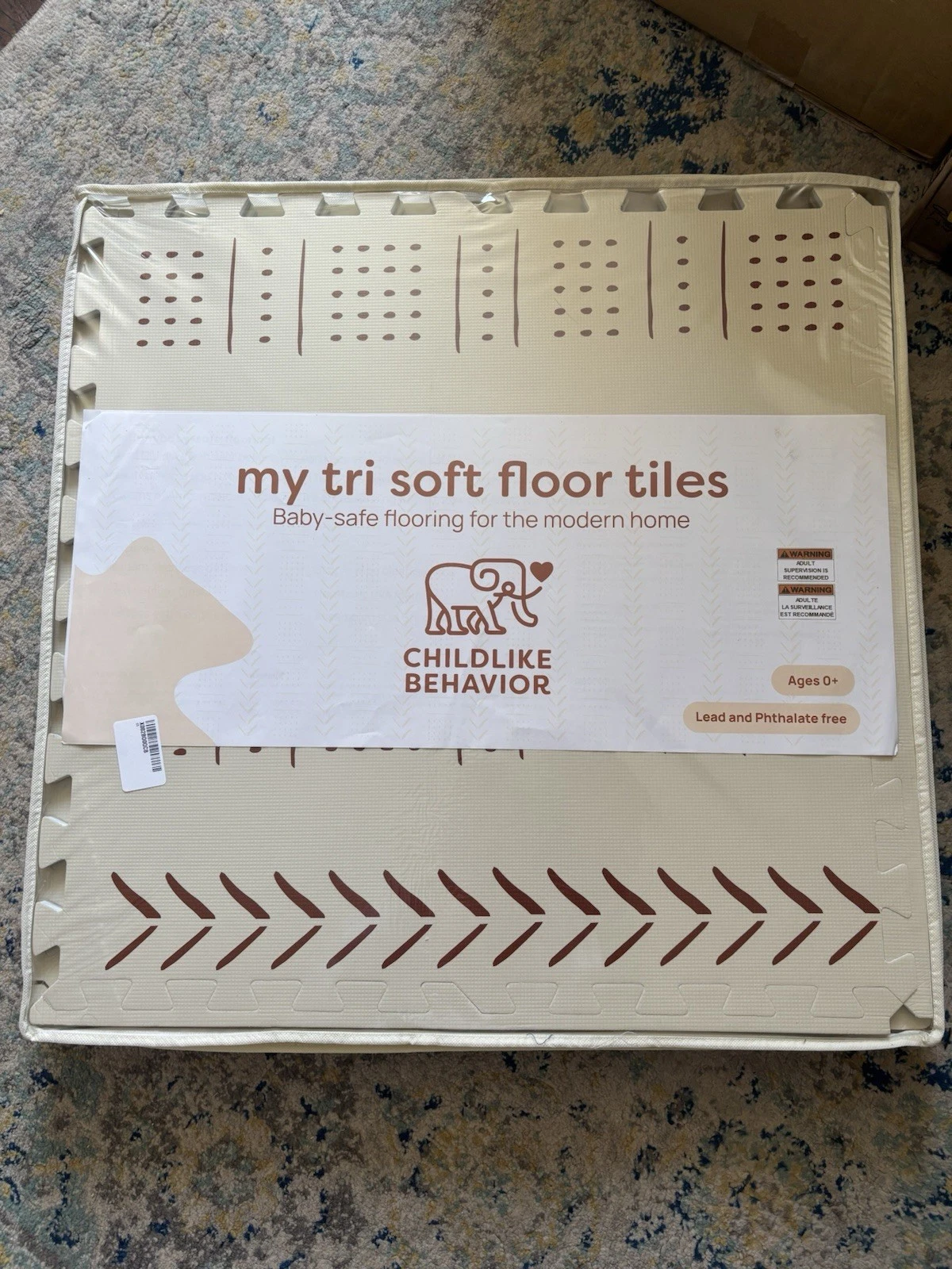 Childlike Behavior Play Mat Tiles, Beige