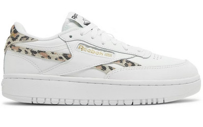 Reebok Club C Double Cheetah Womens White Training Shoes Size US 9 EU 40 GY5431