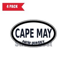New Jersey Cape May Oval Sticker 4 Pack 3x2 Inch