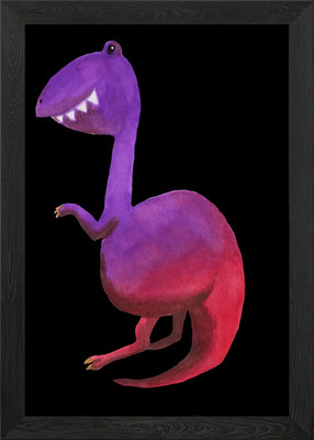 Gerahmtes Wandbild Dinosaurier süßes Kind Dinos Poster Leinwanddruck Bild