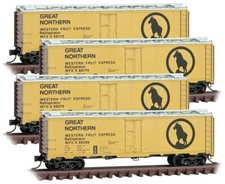 Micro-Trains MTL N-Scale Great Northern/WFE Mechanical Reefers - Runner 4-Pack