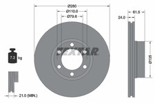2x Bremsscheibe PRO TEXTAR 92097703 für RENAULT MASTER MOVANO X70 OPEL Bus DTI 2