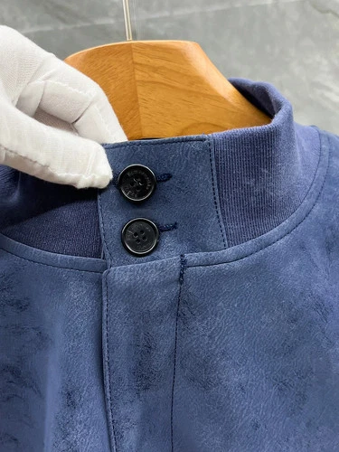 Zegna Men's Suede Stand Collar Jacket image 4