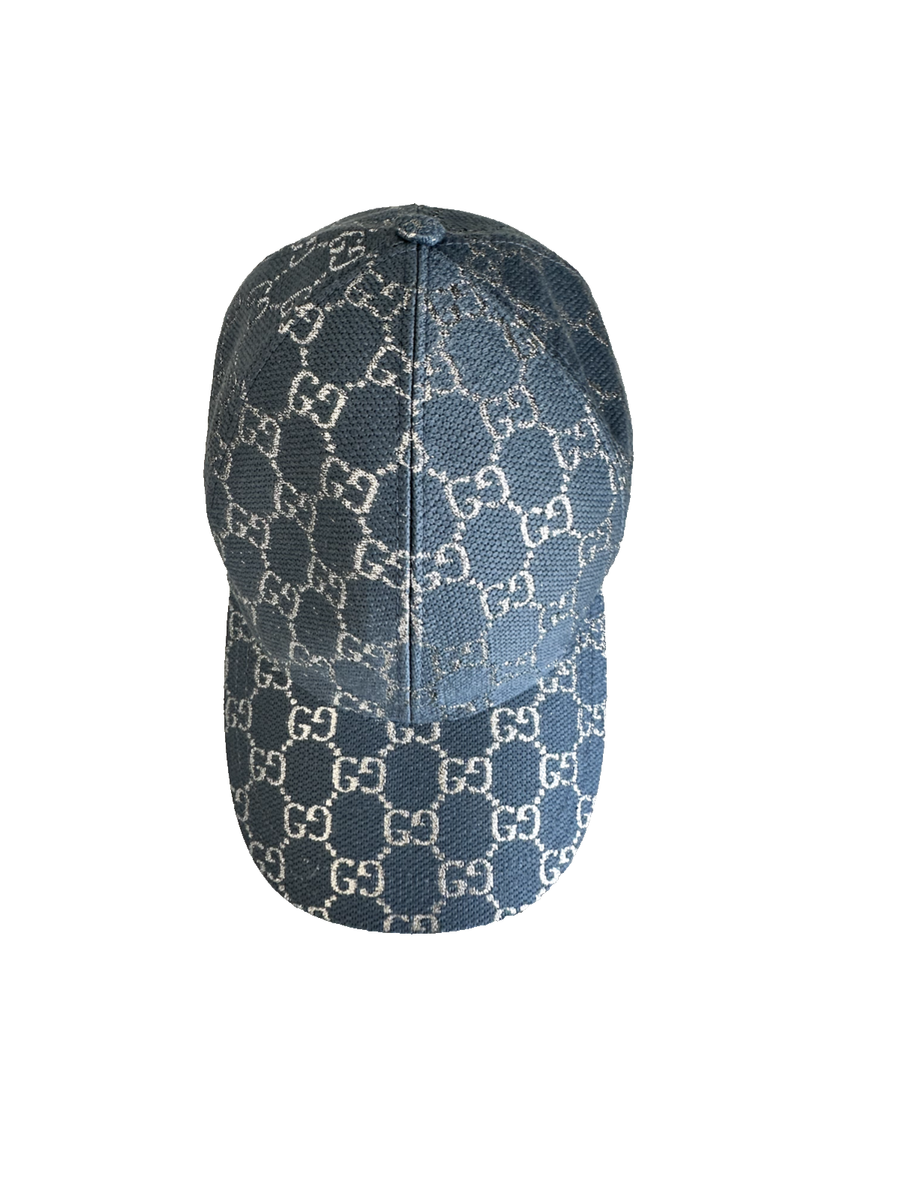 GUCCI GGモノグラム デニム キャップ ユニセックス S Gucci Blue GG Denim Baseball Cap – GG Monogram Pattern, Size L