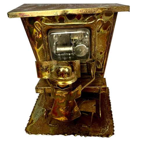 VTG Metal Sculpture Saloon Bar Piano Player Musician Windup Musical Entertainer - Picture 1 of 16
