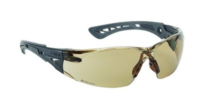 Bollé Safety Bolle-40225 Safety Rush+ Safety Glasses, Black & Grey Frame, T
