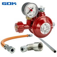 Gok Herdanschluss-Set Basic Mit Niederdruckregler Typ EN61-DS, 50Mbar, Schlauch