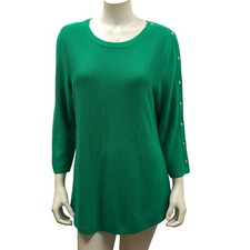 Talbots 79 Womens Tunic Sweater Button Detail On Sleeves Size L NWT